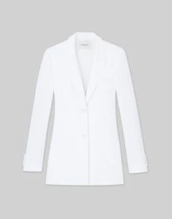 Finesse Crepe Fitted Blazer 20 Finesse Crepe Fitted Blazer -Chic Daily Fashion mjcv3h 6147 white flat