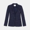 Utility Stripe Viscose-Cotton Belted Blazer