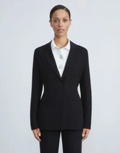 Finesse Crepe Belted Blazer -Chic Daily Fashion mjcw2h 6147 black