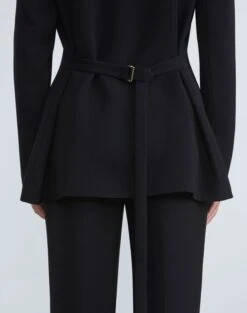 Finesse Crepe Belted Blazer -Chic Daily Fashion mjcw2h 6147 black detail