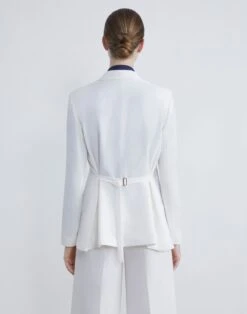 Finesse Crepe Belted Blazer -Chic Daily Fashion mjcw2h 6147 cloud back