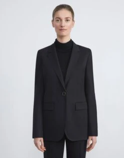 Stretch Virgin Wool Single Button Blazer 15 Stretch Virgin Wool Single Button Blazer -Chic Daily Fashion mjcx1h 1p40 black