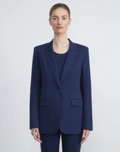Stretch Virgin Wool Single Button Blazer 18 Stretch Virgin Wool Single Button Blazer -Chic Daily Fashion mjcx1h 1p40 midnight blue