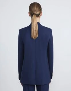 Stretch Virgin Wool Single Button Blazer 19 Stretch Virgin Wool Single Button Blazer -Chic Daily Fashion mjcx1h 1p40 midnight blue back