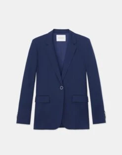 Stretch Virgin Wool Single Button Blazer 16 Stretch Virgin Wool Single Button Blazer -Chic Daily Fashion mjcx1h 1p40 midnight blue flat