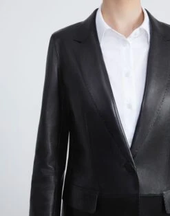 Nappa Leather Blazer 25 Nappa Leather Blazer -Chic Daily Fashion mjcx1h l485 black detail