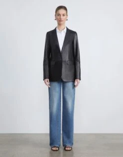 Nappa Leather Blazer 23 Nappa Leather Blazer -Chic Daily Fashion mjcx1h l485 black full