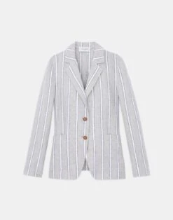 French Stripe Linen Blazer