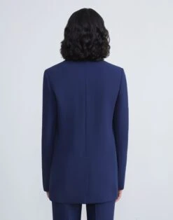 Finesse Crepe Blazer -Chic Daily Fashion mjcy3h 6147 midnight blue back