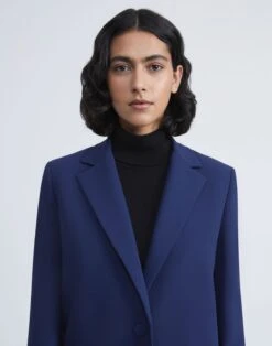 Finesse Crepe Blazer -Chic Daily Fashion mjcy3h 6147 midnight blue detail