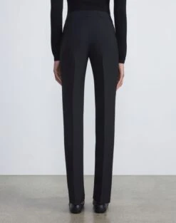 Wool-Silk Crepe Barrow Pant -Chic Daily Fashion mp703r 1u35 black back