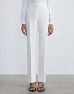 Wool-Silk Crepe Barrow Pant -Chic Daily Fashion mp703r 1u35 cloud