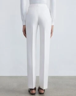 Wool-Silk Crepe Barrow Pant -Chic Daily Fashion mp703r 1u35 cloud back