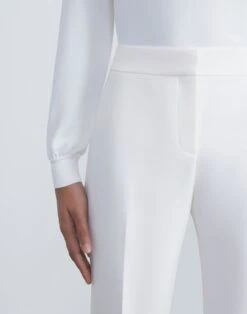 Wool-Silk Crepe Barrow Pant -Chic Daily Fashion mp703r 1u35 cloud detail