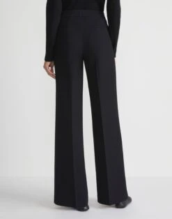 Responsible Wool Nouveau Crepe Dalton Pant 18 Responsible Wool Nouveau Crepe Dalton Pant -Chic Daily Fashion mpb18r 8036 black back