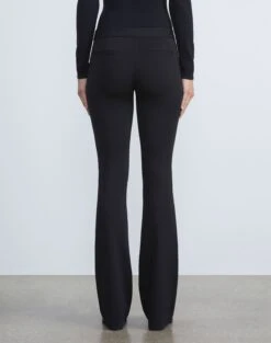 Compact Stretch Viscose Waldorf Flared Pant -Chic Daily Fashion mpb41r j796 black back