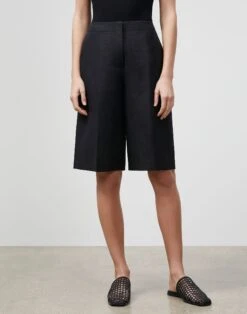 Silk-Linen Ryerson Bermuda Short 27 Silk-Linen Ryerson Bermuda Short -Chic Daily Fashion mpb52r 1g63 black
