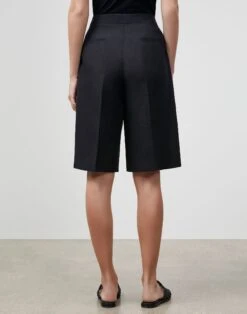 Silk-Linen Ryerson Bermuda Short 28 Silk-Linen Ryerson Bermuda Short -Chic Daily Fashion mpb52r 1g63 black back