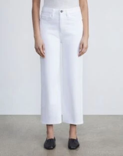 L148 Denim Wyckoff Wide-Leg Cropped Jean -Chic Daily Fashion mpc25v 1m55 washed plaster