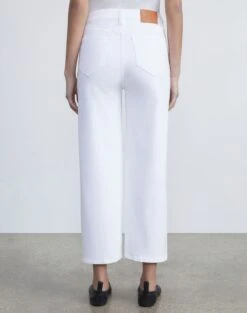 L148 Denim Wyckoff Wide-Leg Cropped Jean -Chic Daily Fashion mpc25v 1m55 washed plaster back