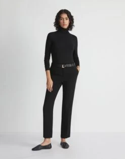 Finesse Crepe Clinton Ankle Pant -Chic Daily Fashion mpc29r 6147 black full