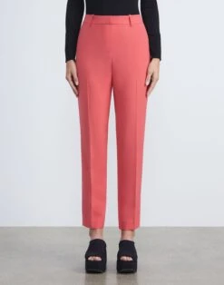 Finesse Crepe Clinton Ankle Pant -Chic Daily Fashion mpc29r 6147 vibrant coral