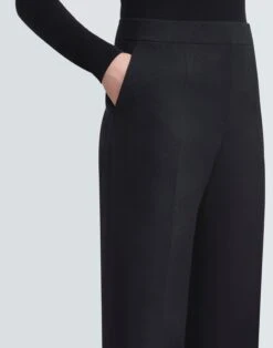 Wool-Silk Crepe Gates Pant -Chic Daily Fashion mpc77r 1u35 black detail