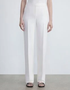 Wool-Silk Crepe Gates Pant -Chic Daily Fashion mpc77r 1u35 cloud