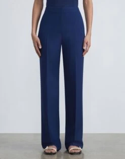 Wool-Silk Crepe Gates Pant -Chic Daily Fashion mpc77r 1u35 midnight blue