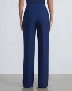 Wool-Silk Crepe Gates Pant -Chic Daily Fashion mpc77r 1u35 midnight blue back