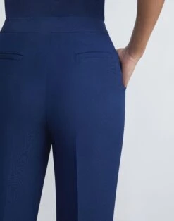 Wool-Silk Crepe Gates Pant -Chic Daily Fashion mpc77r 1u35 midnight blue detail