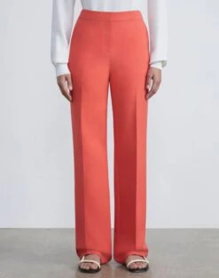 Wool-Silk Crepe Gates Pant -Chic Daily Fashion mpc77r 1u35 stamped poppy