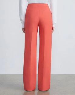 Wool-Silk Crepe Gates Pant -Chic Daily Fashion mpc77r 1u35 stamped poppy back