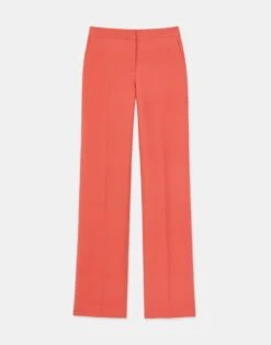 Wool-Silk Crepe Gates Pant -Chic Daily Fashion mpc77r 1u35 stamped poppy flat