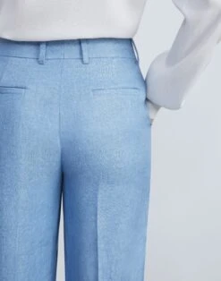 Linen Twill Mélange Gates Pant 14 Linen Twill Mélange Gates Pant -Chic Daily Fashion mpc77r 1x35 coastal blue melange detail