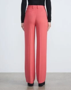 Finesse Crepe Gates Full-Leg Pant -Chic Daily Fashion mpc77r 6147 vibrant coral back