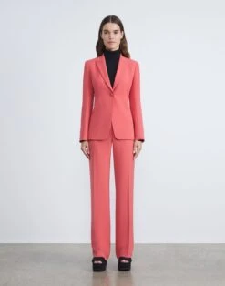 Finesse Crepe Gates Full-Leg Pant -Chic Daily Fashion mpc77r 6147 vibrant coral full