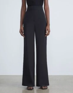 Silk Crepe De Chine Dalton Pant -Chic Daily Fashion mpc88r 5553 black