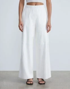 Featherweight Lambskin Plissé Riverside Pant -Chic Daily Fashion mpd11r l092 cloud