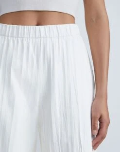 Featherweight Lambskin Plissé Riverside Pant -Chic Daily Fashion mpd11r l092 cloud detail
