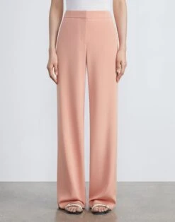 Organic Silk Stretch Crepe De Chine Sullivan Pant -Chic Daily Fashion mpd15v 5553 coral haze