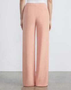 Organic Silk Stretch Crepe De Chine Sullivan Pant -Chic Daily Fashion mpd15v 5553 coral haze back