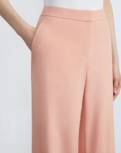 Organic Silk Stretch Crepe De Chine Sullivan Pant -Chic Daily Fashion mpd15v 5553 coral haze detail