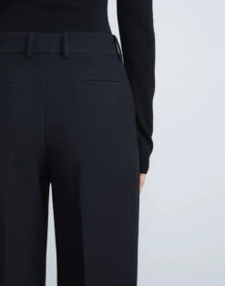 Wool-Silk Crepe Sullivan Pant -Chic Daily Fashion mpd32v 1u35 black detail2