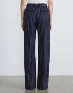 Utility Stripe Viscose-Cotton Sullivan Pant 7 Utility Stripe Viscose-Cotton Sullivan Pant -Chic Daily Fashion mpd32v 1x78 midnight blue multi back