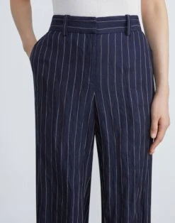 Utility Stripe Viscose-Cotton Sullivan Pant 8 Utility Stripe Viscose-Cotton Sullivan Pant -Chic Daily Fashion mpd32v 1x78 midnight blue multi detail