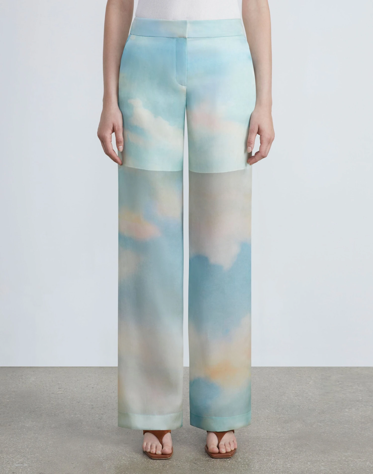 Sky Scene Print Silk Organza Sullivan Pant 3 Sky Scene Print Silk Organza Sullivan Pant - Image 3