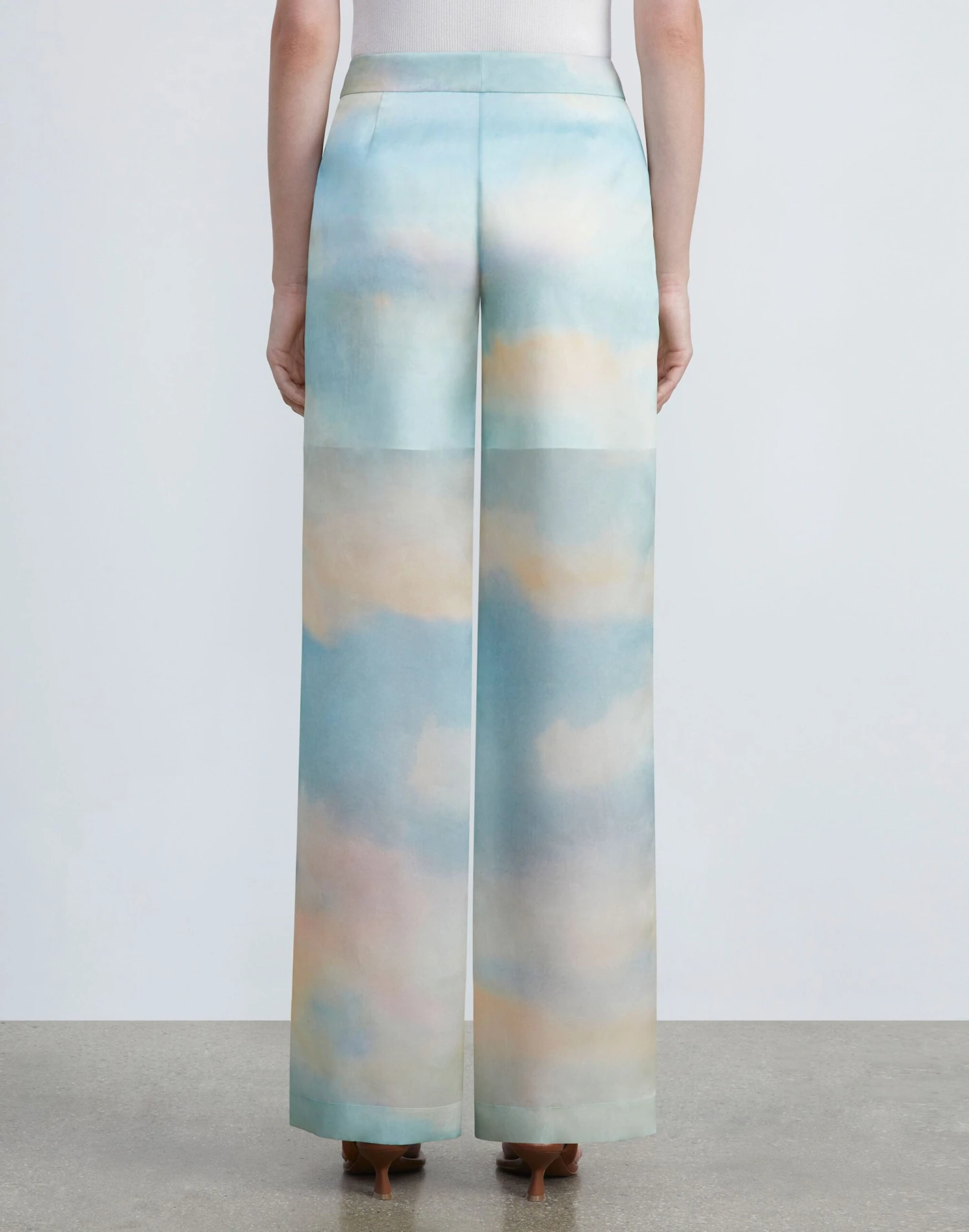 Sky Scene Print Silk Organza Sullivan Pant 5 Sky Scene Print Silk Organza Sullivan Pant - Image 5