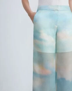 Sky Scene Print Silk Organza Sullivan Pant 12 Sky Scene Print Silk Organza Sullivan Pant -Chic Daily Fashion mpd32v 1x90 liberty green multi detail