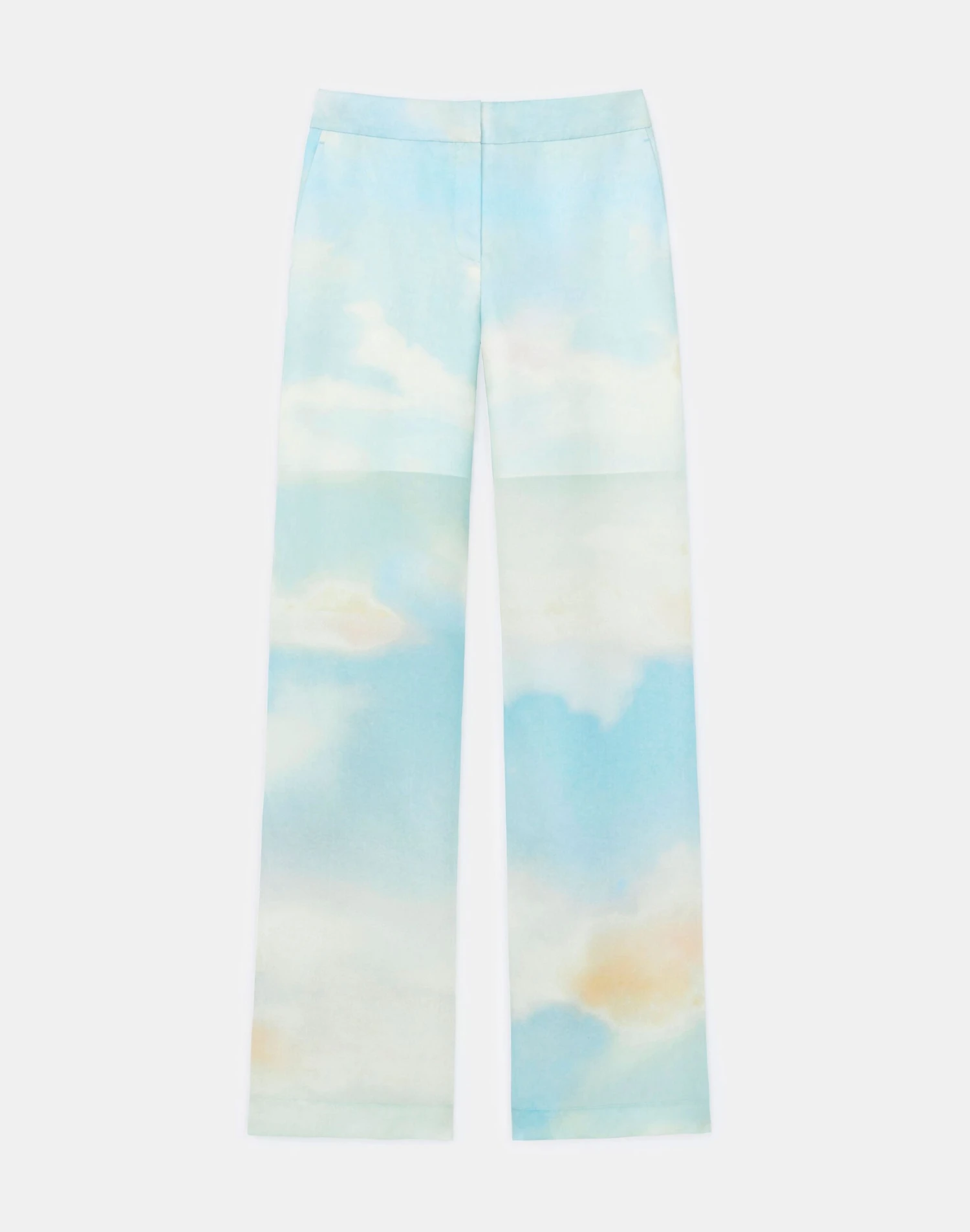 Sky Scene Print Silk Organza Sullivan Pant 1 Sky Scene Print Silk Organza Sullivan Pant
